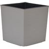 Siena Garden Fioriera Nizza Groove grigio effetto scanalato, 25 x 25,5 cm, vaso di plastica con fibra di legno e inserto
