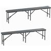 Relaxdays Panca Pieghevole da Giardino, Set da 2 Panchine Richiudibili Salvaspazio da Giardino, HLP 43x180x25 cm, Grigio