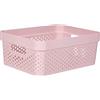 CURVER Infinity 17L Riciclabile, cestino portaoggetti multiuso, impilabile e goffrato, 35,6 x 26,6 x 13,6 cm, colore: Rosa
