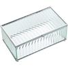 DRW Portagioie in vetro e recinzioni in metallo in argento 21x13x9cm