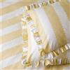 furn. Wylder Birdie Stripe Coppia Di Federe - Copricuscini Reversibili A Righe Cotone Con Bordo Arricciato (Giallo Burro - 50x75cm)