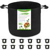 OPPOLIFE Confezione da 12 sacchetti per la coltivazione di piante da 3 galloni, vasi in tessuto di aerazione resistente, con manici, per giardino e piantare all'aperto (nero)