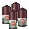 Bolsius Candele a colonna, colore rosso scuro, confezione da 4, 12 x 6 cm