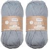 Glorex 5 1004 16 - Cotone 100% cotone, versatile per lavori a maglia, uncinetto e artigianato, ottima qualità, morbido e lavabile, 50 g, ca. 170 m, grigio (Confezione da 2)