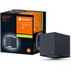 LEDVANCE ENDURA Classic Square Down applique da esterno, colore nero, attacco GU10 (max 35W), compatibile con lampada normale o smart, tipo down, grado di protezione IP44
