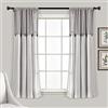 Lush Decor Tenda a pannello singolo per finestra, in lino, grigio e bianco, 160 x 101,6 cm