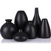 LCCCK Boho piccoli vasi in ceramica nera opaca per centrotavola, confezione da 6vaso neri per fiori, Mini Bud Pampas erba