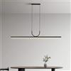 USMJQVZ Lampada a Sospensione Moderna, Lampada a Sospensione lineare a LED in Metallo Nero, Illuminazione a Sospensione lineare con Temperatura di Colore Regolabile 3000K-6000K Ufficio Isola Cucina,