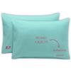 MAYRA Coppia di Federe Personalizzate | Copri Cuscino in 100% Cotone di Alta Qualità | Personalizzabili con Ricamo Nome, Iniziali, Logo, Hotel | Made in Italy | Idea Regalo (Turchese)