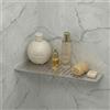 Eviso Mensola Doccia Angolare a Trapezio, Acciaio Inox AISI 304 Bianco Opaco, Montaggio nelle Fughe Senza Fori, Portaoggetti Doccia Antiruggine ed Elegante per Bagno Moderno, Spessore 1,5 mm