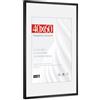 HIMEETIME® 1x Cornice per foto,40x60 cm,Alluminio spazzolato Metallo Nero,Passepartout 30x40cm,Cornice 40x60cm Grande per Foto Disegni,Solo per Espositore a Parete
