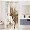 Uiiooazy Tenda Doccia Antimuffa, Tenda da Doccia Piccola 90x180cm Marrone Effetto Marmo Astratta Moderna Tende da Bagno Impermeabile Tessuto Lavabile Poliestere Tende per Vasca da Bagno con 6 Anelli