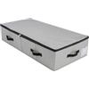 Omygarden Scatola portaoggetti pieghevole in tessuto sotto il letto, maniglie, coperchio con cerniera, coperta, piumoni, organizer per camera da letto e guardaroba, 90 x 42 x 18 cm, grigio scuro
