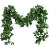 KostaTech KSTEU Ghirlanda di foglie di edera artificiale 5 pezzi, ghirlanda di edera piante finte vite appesa per la casa cucina festa di matrimonio giardino ufficio decorazione della parete di nozze(verde)