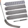 Heyu-Lotus Pulitore spaccapolvere retrattile con 4 panni lavabili, spolverino in microfibra, spolverino elastico con asta telescopica in acciaio inox, spolverino, scopa angolare in microfibra