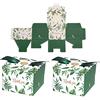 Wuuooei Scatola per caramelle in carta, 50 pezzi in confezione regalo con nastro, scatola per confetti verde, scatola per confetti per matrimoni, piccole scatole regalo per Natale, Ringraziamento, matrimonio,