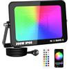 PICAA 200W RGB Faretto LED da Esterno Proiettore 20000LM, Controllo APP Dimmerabile Cambio Colore Lampada, Fari Led Esterno per Giardino Palco Partito