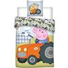 BrandMac 036 Peppa Pig - Biancheria da letto, biancheria per culla/biancheria per culla, Peppa Pig Georges, trattore, biancheria da letto reversibile, federa 40 x 60 + copripiumino 100 x 135 cm, 100% cotone