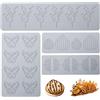 Sxutop 4 Pezzi Stampo Silicone Fondente Tappetino Pizzo Silicone Stampo Pizzo 3D Tappetino Fondente a Forma di Foglia Farfalla Cipolla e Taco per Decorare Torte Cioccolato Zucchero