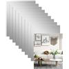 DRERIO Specchio Adesivo da Parete 10pz Acrilico Autoadesivo 15x10 cm per Decorazione Murale Casa