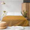 Cassera Casa - Lenzuolo Sopra, 100% Percalle di Cotone 200Tc, Prodotto in Italia, 18 Colori Tinta Unita, Facile Stiro, 160x290cm, Singolo, Giallo Oro
