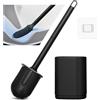 JIMACRO spazzola Bagno WC Nero Per WC in Silicone Morbido Scopino e Supporto per Toilette Pennello per Toilette Morbido Rapida con Manico Lungo Spazzola Wc Bagno con Supporto Nero
