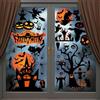 cshare Adesivi per Finestre di Halloween, Cshare Castello Pipistrello Fantasma Zucca Adesivi Spaventosi per Finestre di Halloween, Riutilizzabili su Entrambi I Lati, adatte a Decorazioni di Feste, 8 Fogli