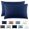 REDKEY Coppia di Federe 50 x 70 cm, Set di 2 Tessuti per Cuscino Letto, con Cerniera Nascosta, 100% Microfibra è morbida e traspirante， Blu navy
