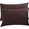 ZZDZW Set di 2 Copri Cuscini 50x70 per Divano 40x70 Copricuscino 50x80 Elasticizzato con Cerniera,Federe Moderne per Camera da Letto Decorativo Velluto A Coste Elegante(Coffee,30cmx70cm Set of 2)