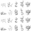 UR URLIFEHALL 100 Pezzi 10 Stili Tibetano Argento Gatto Fascini Misti Vintage Animali Charms Pendenti Per Collana Braccialetto Fabbricazione di Gioielli