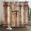 SDOTPMT 140x183cm Legna Plancia Tenda da Doccia D'epoca Marrone Fienile Porta da Bagno Rustico Pavimento Agriturismo Rurale Campagna Tessuto Poliestere con Ganci