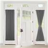 XWZO Tende per Porte Francesi,Tende Oscuranti per Interni,Tende a Vetro per Porte Francesi Privacy e Isolamento,con Un'allacciatura e con Fermatendal,1 pezzo,Grigio,183x137CM