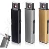 BAIFULAI Accendini elettronici, 3 pezzi, accendino elettrico con connettore USB, accensione a due lati, senza fiamma, antivento, ricaricabile, senza gas (nero, argento, oro)