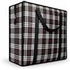 Adalex Global Borsa portaoggetti extra large riutilizzabile da 190 g/m², resistente, extra large, con cerniere, borsa per la biancheria e tessuto per armadio, impermeabile, 60 x 50 x 25 cm, 82 l (nero)