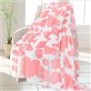 HSEEC Coperta con stampa di mucca fragola, morbida flanella leggera in pile rosa, coperta accogliente e calda in peluche carino mucca, coperta per soggiorno, divano, decorazione, regali per tutte le