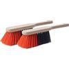 Garronda Set da 2 Scopa corta in legno con setole sintetiche, spazzola maneggevole per casa e giardino, ideale per polvere ed piccoli residui, compatibile con scopa e paletta GD-0011 (Nero/Arancione)