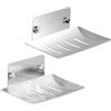 Ziyonix 2 Pcs Porta Saponetta da Muro Doccia 304 Acciaio Inox, Antiruggine Impermeabile con Adesivo e Viti, Porta Sapone Bagno Montaggio a Parete per Riporre Spugne di Sapone Spazzole