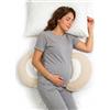 SHANNA Cuscino Gravidanza, Cuscino Gravidanza per Dormire, Cuscino per Dormire sul Fianco Supporto Per Schiena, Fianchi, Gambe, con Fodera Rinfrescante (Crema)