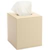 BTSKY Scatola porta fazzoletti a cubo in pelle PU, copertura quadrata per casa/ufficio, scatola di carta velina testurizzata, porta tovaglioli, beige