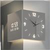 Songnim Orologio angolare a Doppia Faccia Quadrata, Moderno Lampada da Parete per Orologio da Parete a LED Creativo a LED con Orologio Digitale e Scala per Soggiorno, Camera da Letto