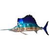 Phefop Arte del Metallo del Mare del Pesce Vela, Decorazione da Parete con Animali in Ferro Zincato per L'organizzazione di Bagno e Ripostiglio, Squisita Decorazione per la Casa