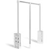 DOJA Barcelona | Appendiabiti Saliscendi 875-1200mm | Bianco | Servetto Armadio | Attaccapanni Salvaspazio | Asta per Cappotti, Abiti, Cappelli