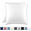 REDKEY Coppia di Federe 50 x 50 cm, Set di 2 Tessuti per Cuscino Letto, con Cerniera Nascosta, 100% Microfibra è morbida e traspirante， Bianco