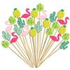 LQTSLFM 100 Stuzzicadenti Decorativi Estate, Stecchini per Aperitivo Hawaii, Stuzzicadenti Cocktail in Legno, Stuzzicadenti per Feste, Decorazioni Cocktail, per Frutta, Dessert, Torte, Spuntino (Farbe-A)