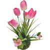 CNANRNANC Disposizione di tulipani artificiali con vaso a sfera di muschio per scaffale, scrivania, davanzale, decorazione, non richiede luce solare