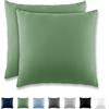 REDKEY Coppia di Federe 80 x 80 cm, Set di 2 Tessuti per Cuscino Letto, con Coperchio Ribaltabile (senza Cerniera), 100% Microfibra è morbida e traspirante，Erba verde