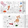 ZYJBD 2 Rotoli di Carta da Disegno per Bambini, Rotolo da Colorare Autoadesivo con Temi Animali Terrestri e Marini, Tagliabile e Riutilizzabile, Giochi Educativi e Creativi per Ragazzi e Ragazze 30 × 300 cm
