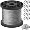 PENRUNKA Filo Stendibiancheria Esterno Acciaio Inossidabile 304 100m x 1.5mm con 100 Anelli Aluminium, Cavo Stendere il Bucato Resistente per Piante Arrampicanti, Recinzioni Giardino, Appendere Lamp & Quadri
