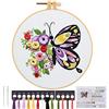 JSRQT Kit Ricamo Starter Principianti,Farfalle Punto Croce Kit da Ricamare Set,Ricamo Starter Kit Punto Croce per Adulto, Embroidery Starter Kit