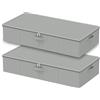 GUOHNHE Contenitore Sottoletto, Scatole Pieghevoli Portavestiti, Organizer Sotto Letto, Cassettiera Salvaspazio, per Coperta Vestiario, Set di 2, Grigio, 80 x 40 x 15 cm, XSNY20GL-2